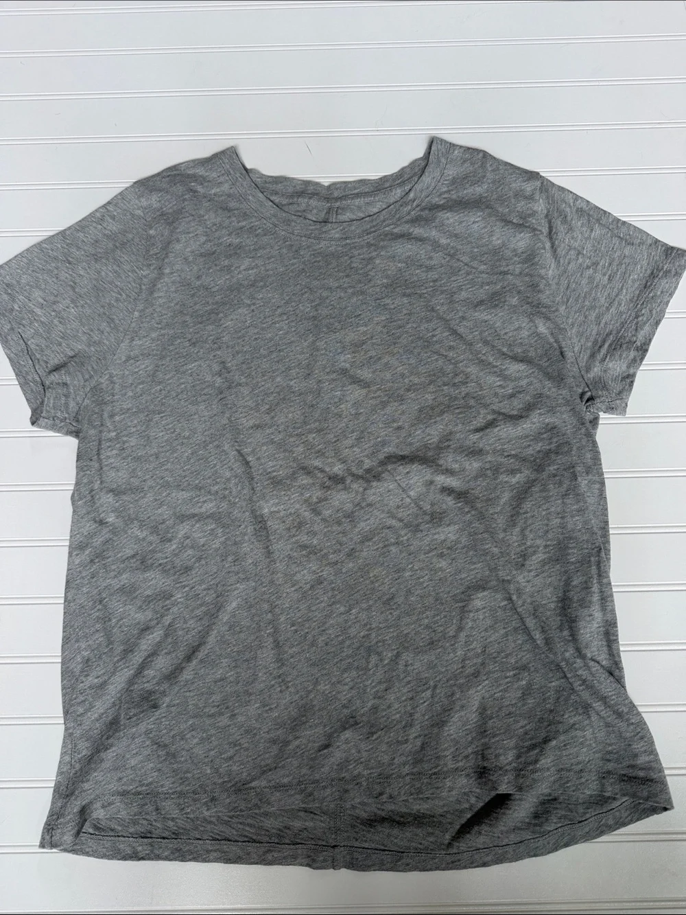 (347)J.Crew Girlfriend Tee XL Gray 100% Cotton Relaxed Short Sleeve T-Shirt